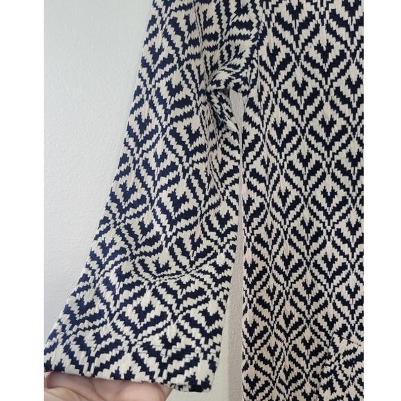 Tyler Boe Dress Womens Small Cowl Neck Blue & White Dress Classic Preppy Sleek - Picture 7 of 10